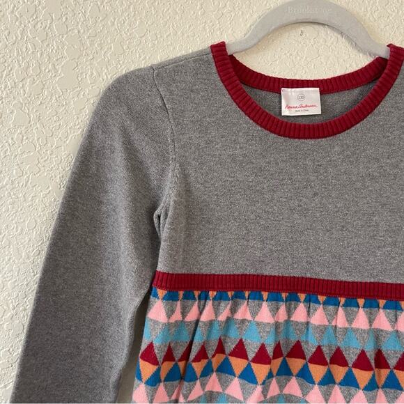 Hanna Andersson Girls Grey/Burgundy Winter Dress Size 8 - Picture 2 of 7